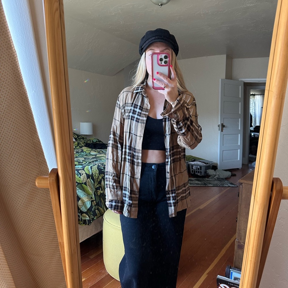 Plaid Button-Up Shirt